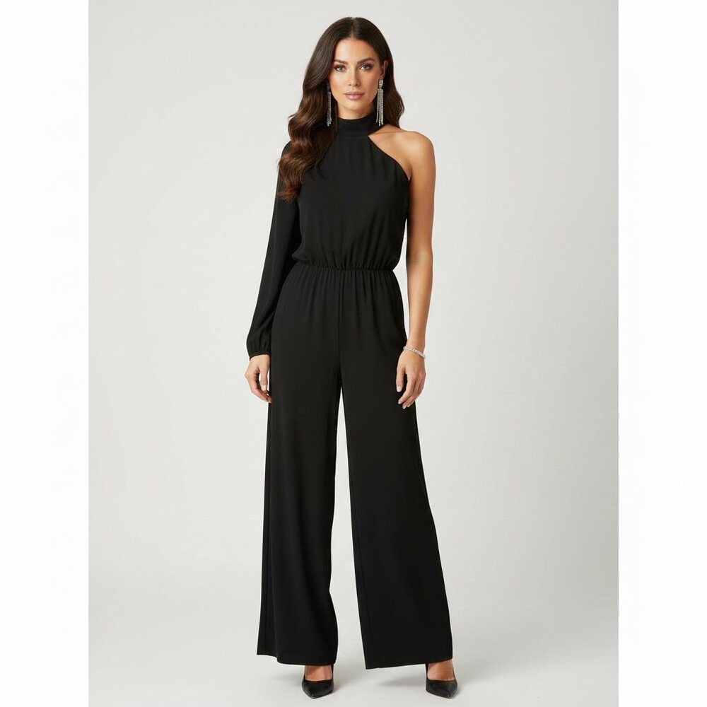 Petal & Pup Black One-Shoulder Jumpsuit